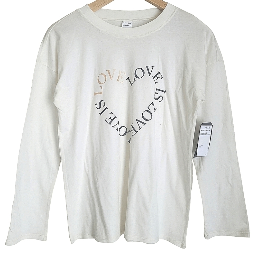 NWT Melrose and Market Graphic Long Sleeve Tee Shirt Size Large